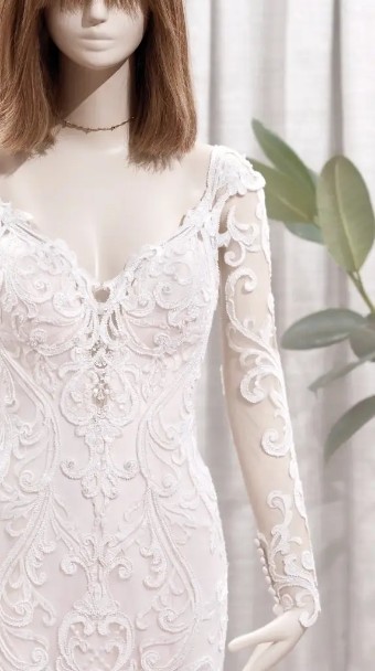 Sottero and Midgley Jada Long Sleeves by Sottero & Midgley #0 default Ivory (with Ivory Illusion) thumbnail