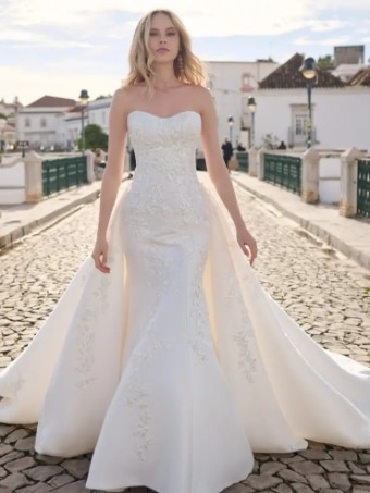 Sottero and Midgley Barcelona Detachable Train by Sottero and Midgley #2 Ivory/Silver Accent thumbnail