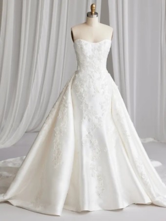 Sottero and Midgley Barcelona Detachable Train by Sottero and Midgley #4 Ivory/Silver Accent thumbnail
