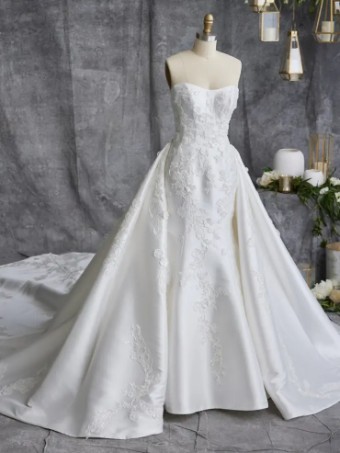 Sottero and Midgley Barcelona Detachable Train by Sottero and Midgley #1 Ivory/Silver Accent thumbnail