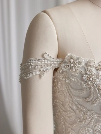Sottero and Midgley Imena Cap Sleeves by Sottero & Midgley #0 default Ivory/Pewter Accent thumbnail