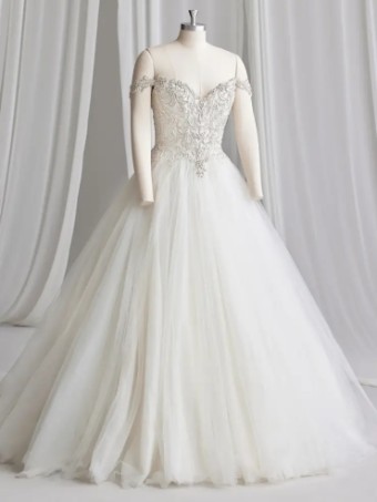 Sottero and Midgley Imena Cap Sleeves by Sottero & Midgley #1 default Ivory/Pewter Accent thumbnail