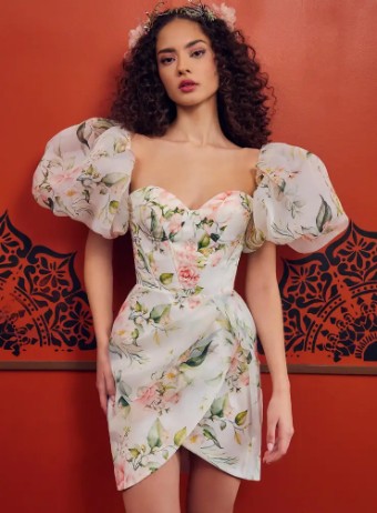 La Perle by Calla Blanche Palermo Sleeves by La Perle #0 default Floral Print thumbnail