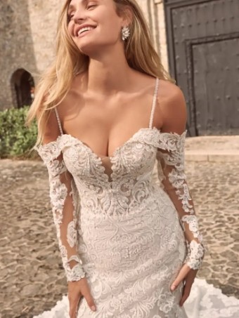 Maggie Sottero Fiona Sleeves by Maggie Sottero #0 default Ivory (with Nude Illusion) thumbnail