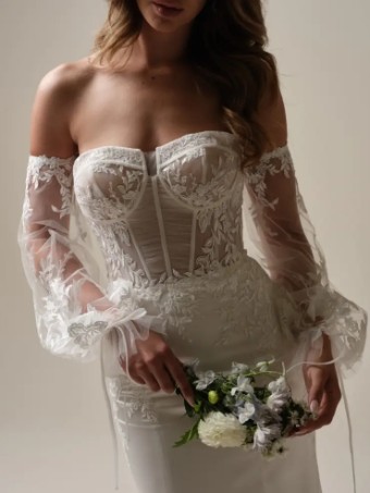 Maggie Sottero Persephone Balloon Sleeves by Maggie Sottero #0 default All Ivory thumbnail
