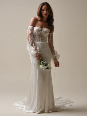 Maggie Sottero Persephone Balloon Sleeves by Maggie Sottero #1 default All Ivory thumbnail