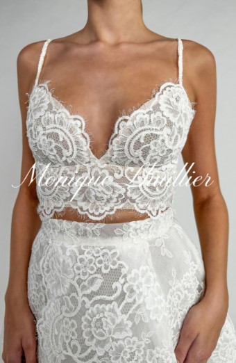 Monique Lhuillier Melrose Bralette by Monique Lhuillier #0 default Silk White/Nude thumbnail