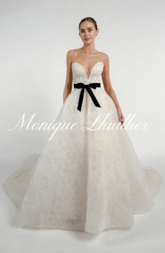 Monique Lhuillier Darling by Monique Lhuillier #0 default Silk White/Cameo/Black Ribbon thumbnail