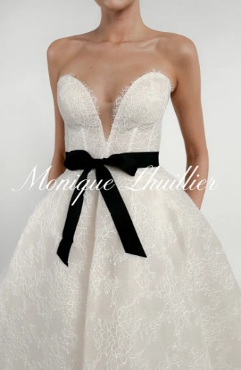 Monique Lhuillier Darling by Monique Lhuillier #2 Silk White/Cameo/Black Ribbon thumbnail