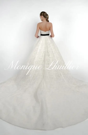 Monique Lhuillier Darling by Monique Lhuillier #1 Silk White/Cameo/Black Ribbon thumbnail