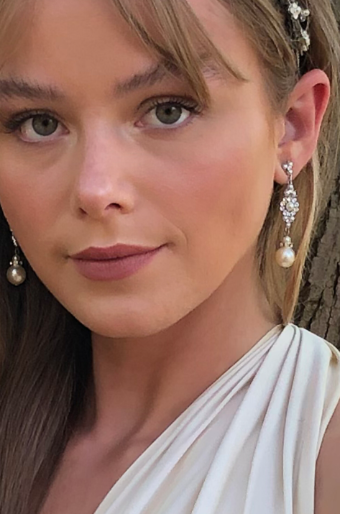 Paris by Deborah Moorland Devotion Earrings - Paris by Debra Moreland #1 Silver/Light Ivory/Clear thumbnail