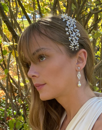 Paris by Deborah Moorland Devotion Earrings - Paris by Debra Moreland #2 Silver/Light Ivory/Clear thumbnail