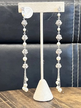 Paris by Deborah Moorland Cow Bells Earrings - Paris by Debra Moreland #0 default Silver/Light Ivory/Clear thumbnail