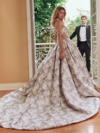 Sottero and Midgley Aberdeen by Sottero & Midgley #1 French Blue/Pewter Accent thumbnail