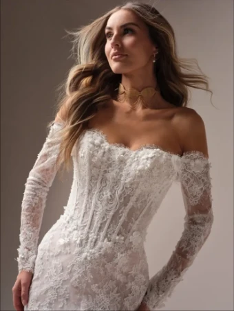Maggie Sottero Takera (Long Sleeves) by Maggie Sottero #4 All Ivory (with ivory illusion) thumbnail