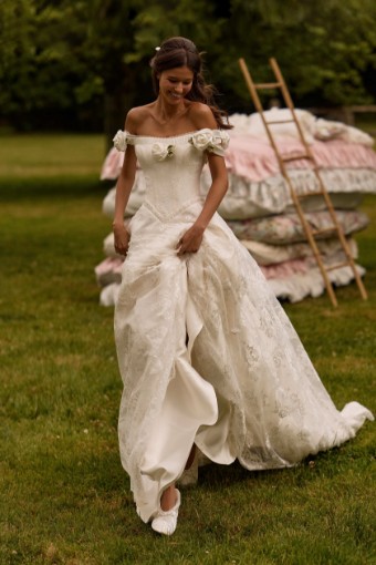 Milla by Lorenzo Rossi Corvelle by Milla Nova #2 Ivory/Green Leaves thumbnail