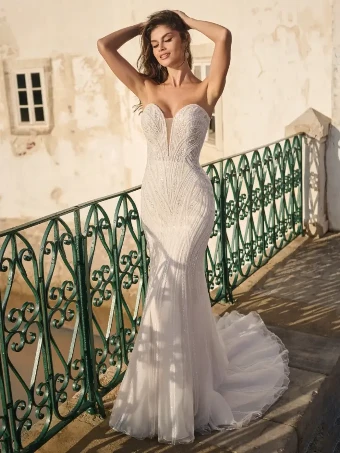 Sottero and Midgley Positano #1 Ivory/Silver Accent over Blush (gown with Natural Illusion) thumbnail