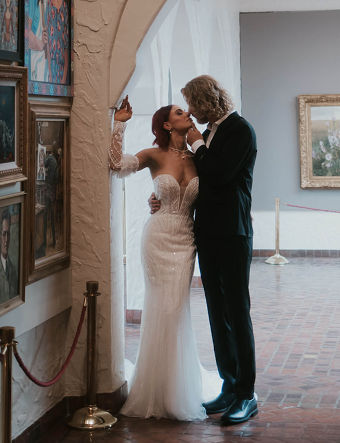 Sottero and Midgley Positano #3 Ivory/Silver Accent over Blush (gown with Natural Illusion) thumbnail