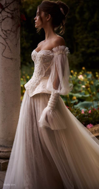 Milla by Lorenzo Rossi Atola Tulle Skirt #1 default Nude-Ivory thumbnail