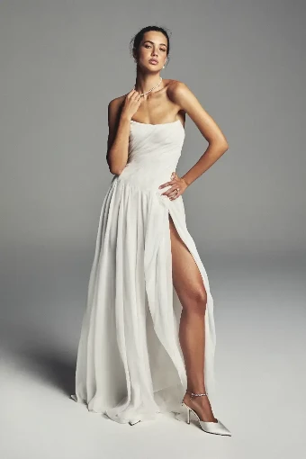 Monique Lhuillier Mercer #0 default Silk White thumbnail