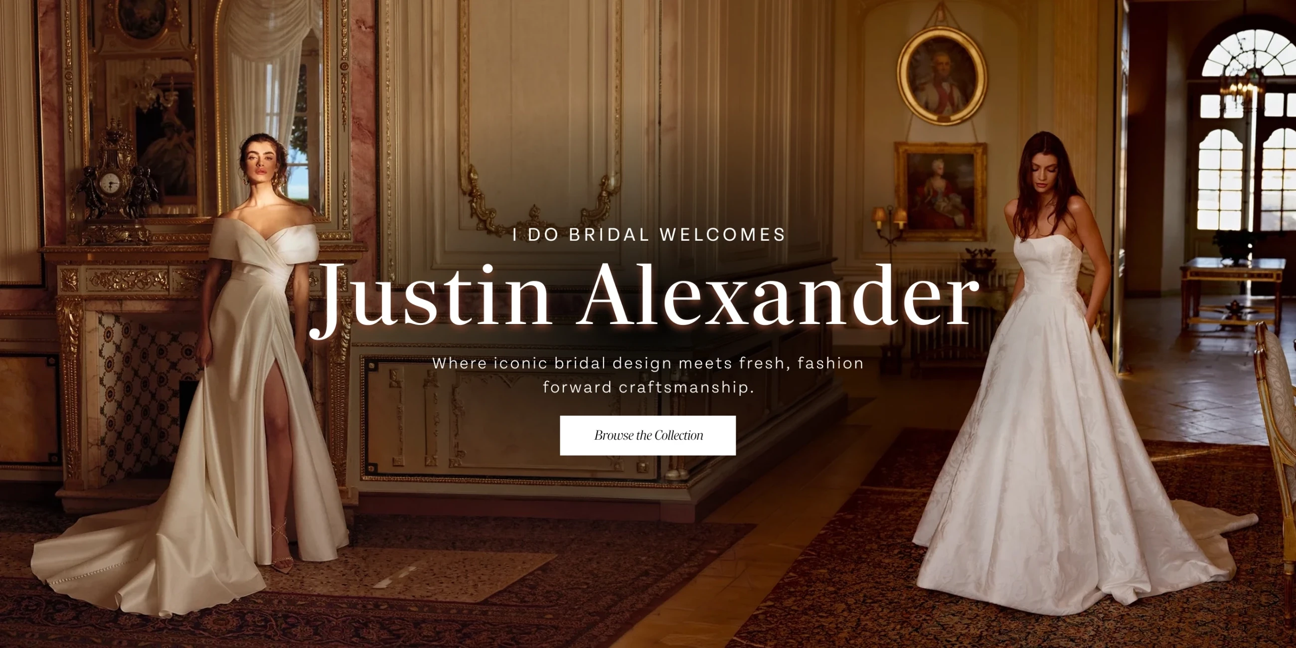 I Do Bridal Welcomes Justin Alexander Banner